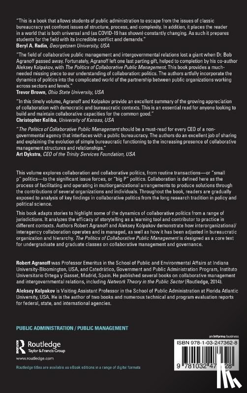 Agranoff, Robert, Kolpakov, Aleksey (Florida Atlantic University - The Politics of Collaborative Public Management