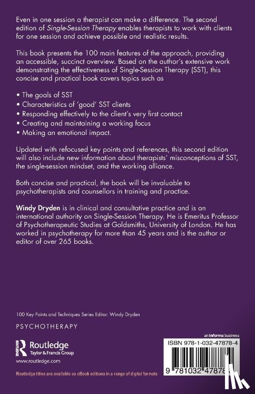Dryden, Windy (Emeritus Professor of Psychotherapeutic Studies - Single-Session Therapy (SST)