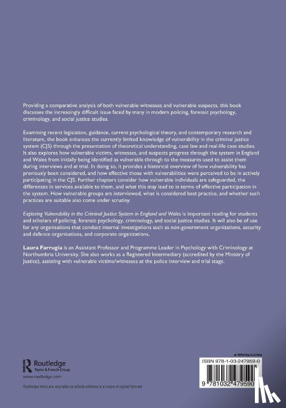 Farrugia, Laura (Northumbria University) - Exploring Vulnerability in the Criminal Justice System in England and Wales