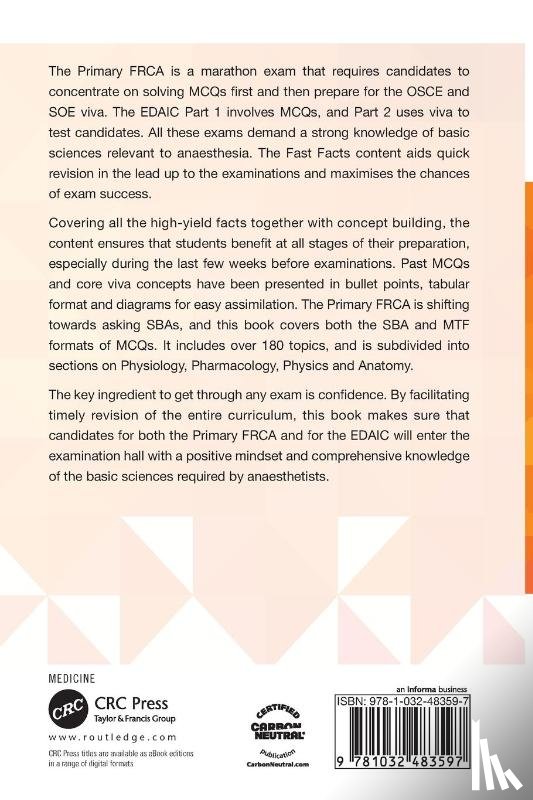 Sharma, Amit - Fast Facts for the Primary FRCA and EDAIC