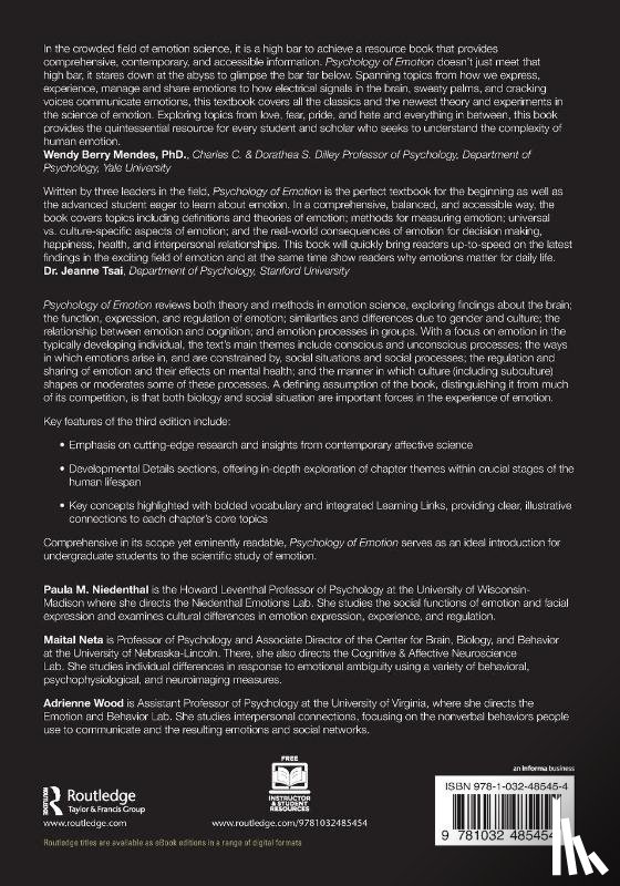 Niedenthal, Paula M. (University of Wisconsin, Neta, Maital, Wood, Adrienne - Psychology of Emotion