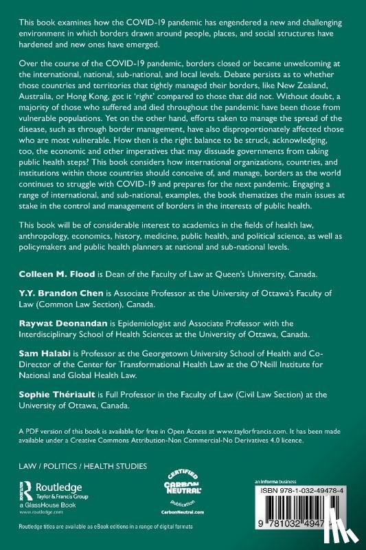  - Pandemics, Public Health, and the Regulation of Borders