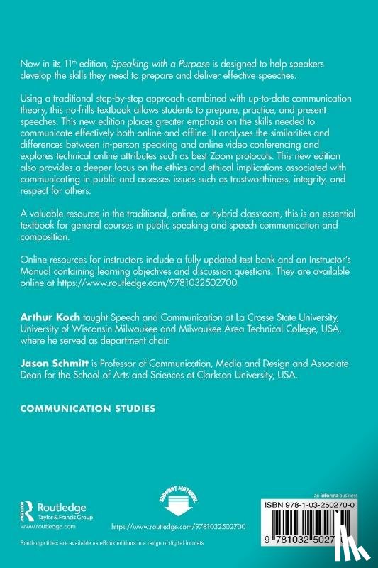 Koch, Arthur, Schmitt, Jason (Clarkson University - Speaking with a Purpose