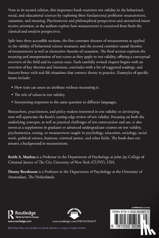 Markus, Keith A., Borsboom, Denny (University of Amsterdam) - Frontiers of Test Validity Theory