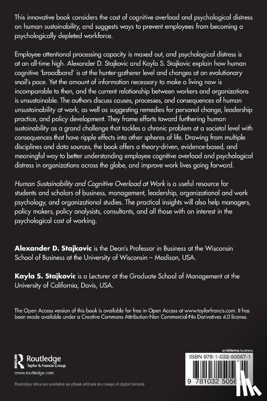 Stajkovic, Alexander D., Stajkovic, Kayla S. - Human Sustainability and Cognitive Overload at Work