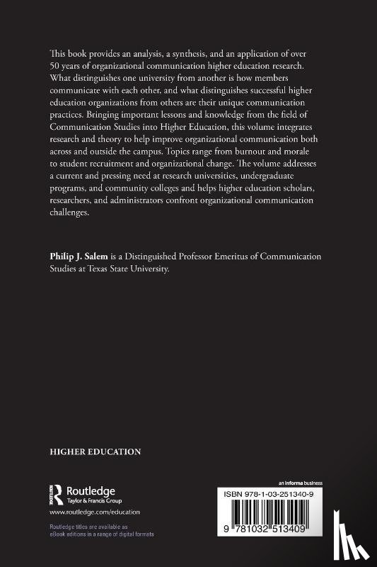 Salem, Philip J. (Texas State University - Organizational Communication Dynamics and Higher Education