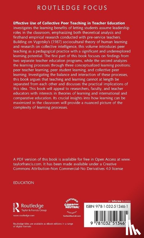 Baltzersen, Rolf K (Oslo Metropolitan University - Effective Use of Collective Peer Teaching in Teacher Education