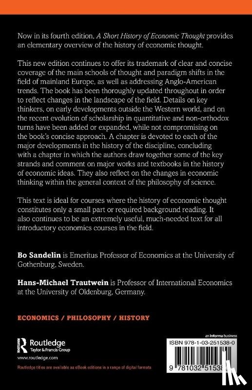 Sandelin, Bo, Trautwein, Hans-Michael (University of Oldenburg - A Short History of Economic Thought