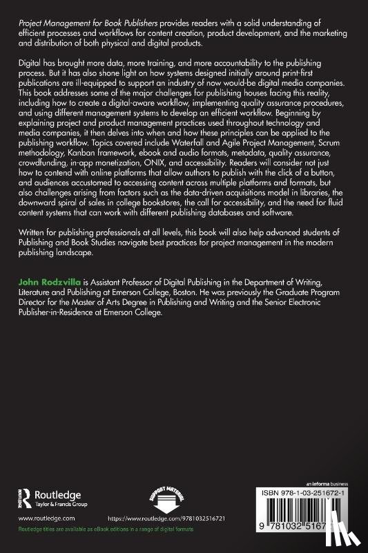 Rodzvilla, John - Project Management for Book Publishers