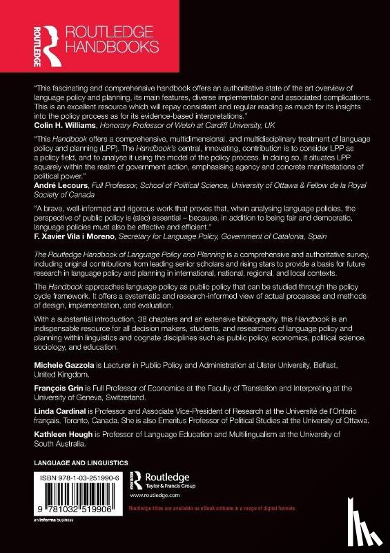  - The Routledge Handbook of Language Policy and Planning
