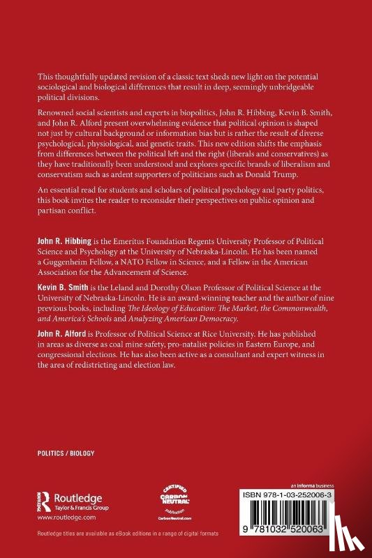 Hibbing, John R. (University of Nebraska-Lincoln, Smith, Kevin B. (University of Nebraska-Lincoln, Alford, John R. (Rice University - Predisposed