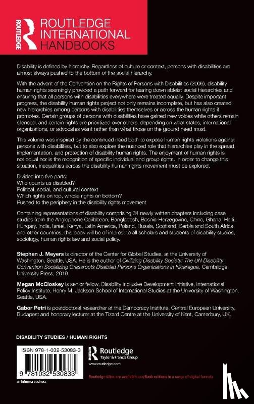  - The Routledge International Handbook of Disability Human Rights Hierarchies