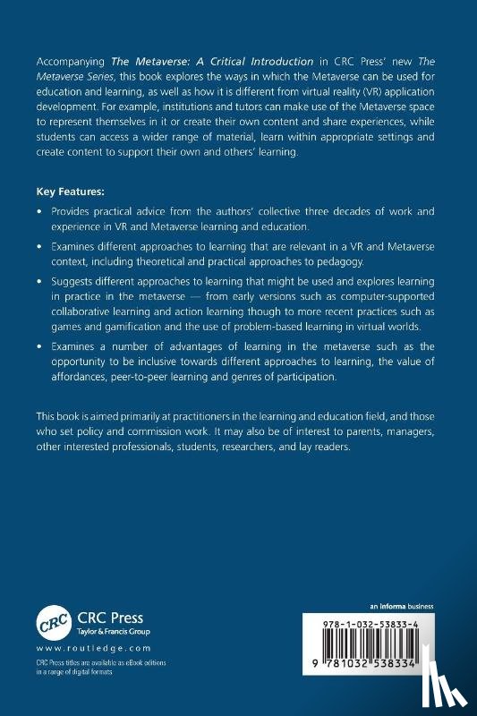Savin-Baden, Maggi (Prof of Higher Education Research at Coventry University, Burden, David - The Metaverse for Learning and Education