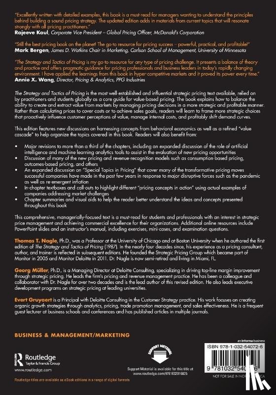 Nagle, Thomas T. (Deloitte Consulting, Muller, Georg, Gruyaert, Evert - The Strategy and Tactics of Pricing