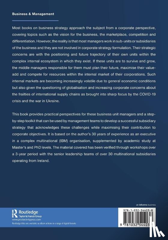Lyons, Paul - Developing a Successful Subsidiary Strategy