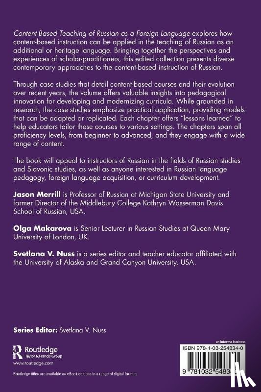  - Content-Based Teaching of Russian as a Foreign Language