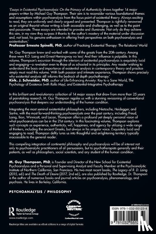Thompson, M. Guy - Essays in Existential Psychoanalysis