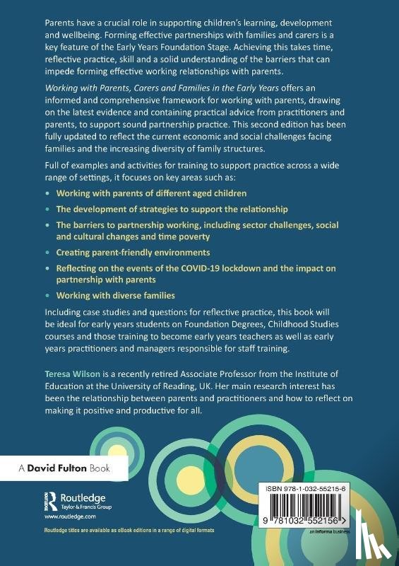 Wilson, Teresa (University of Reading - Working with Parents, Carers and Families in the Early Years