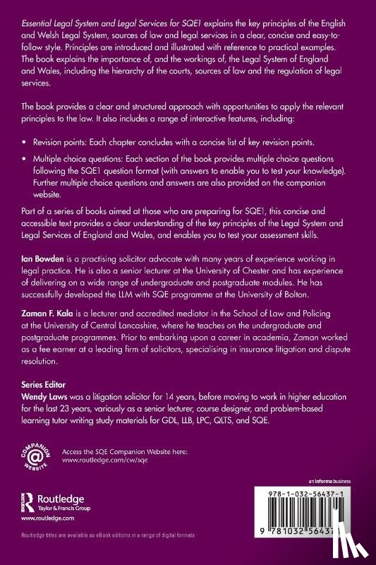 Bowden, Ian, Kala, Zaman F. - Essential Legal System and Legal Services for SQE1