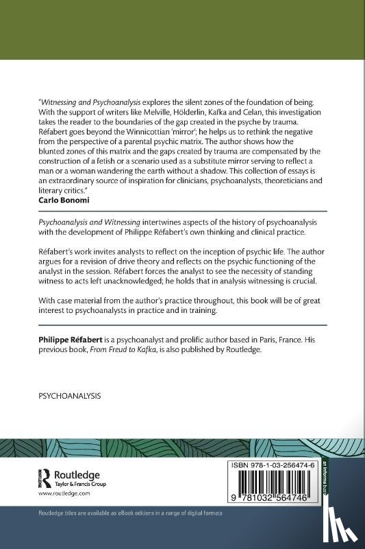 Refabert, Philippe - Witnessing and Psychoanalysis