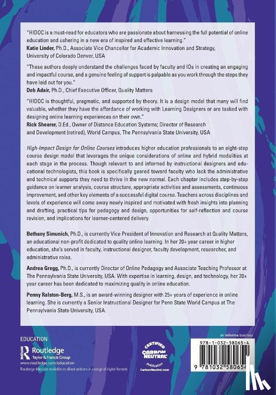 Simunich, Bethany, Gregg, Andrea, Ralston-Berg, Penny - High-Impact Design for Online Courses
