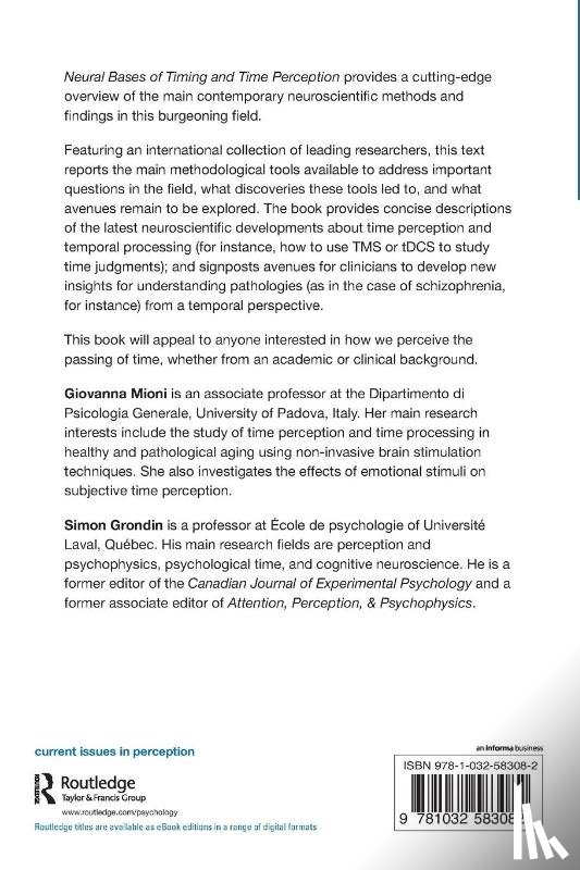  - Neural Bases of Timing and Time Perception