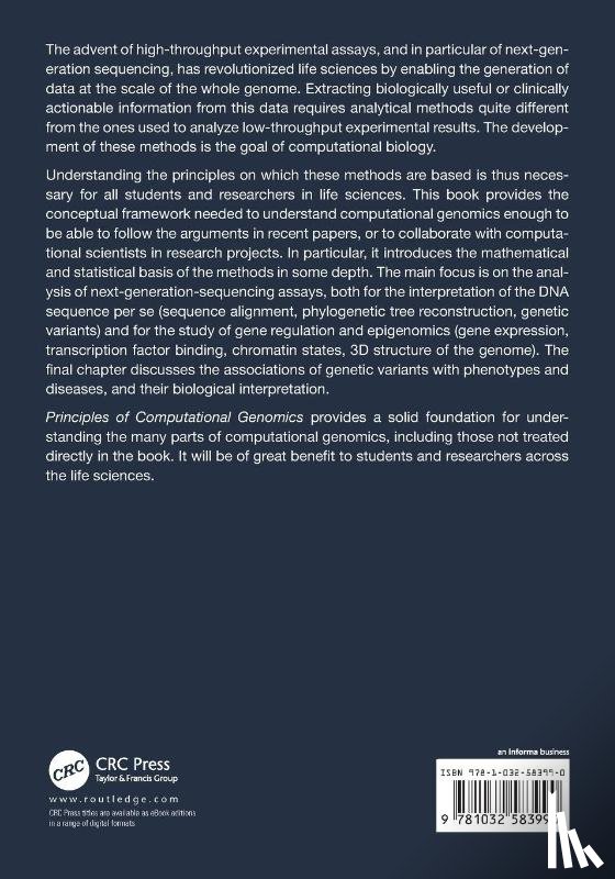 Provero, Paolo (NC A&T State University - Principles of Computational Genomics