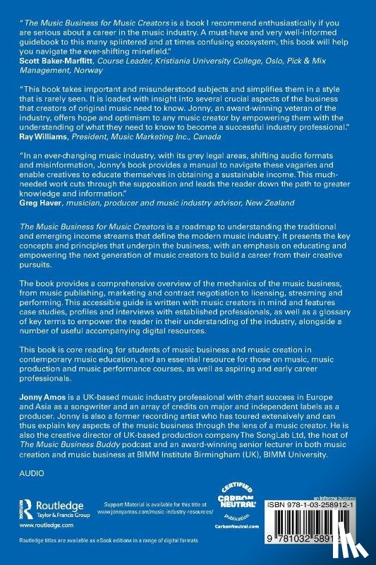 Amos, Jonny - The Music Business for Music Creators