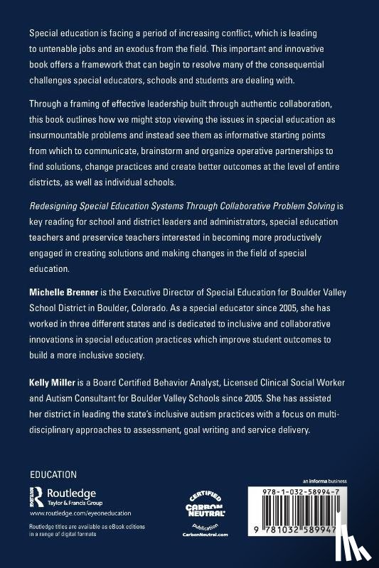 Brenner, Michelle, Miller, Kelly - Redesigning Special Education Systems through Collaborative Problem Solving