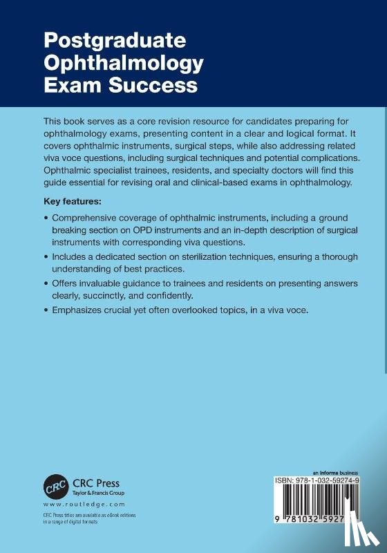 Nicholson, Maneck, Nicholson, Anjali, Hussain, Syed Faraaz - Postgraduate Ophthalmology Exam Success