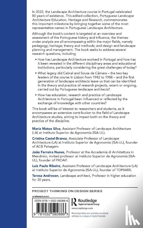  - Portuguese Landscape Architecture Education, Heritage and Research