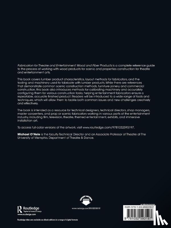 O'Nele, Michael - Fabrication for Theatre and Entertainment: Wood and Fiber Products