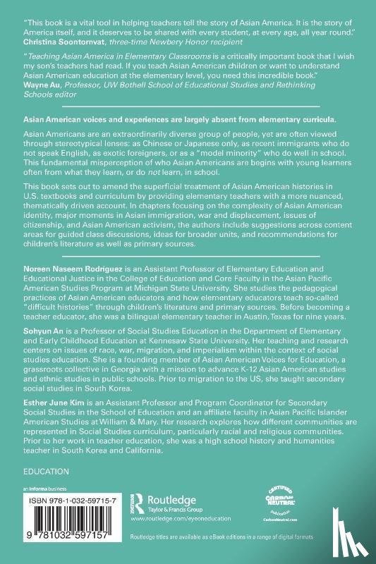 Rodriguez, Noreen Naseem (Michigan State University, An, Sohyun (Kennesaw State University, Kim, Esther June (William & Mary School of Education - Teaching Asian America in Elementary Classrooms