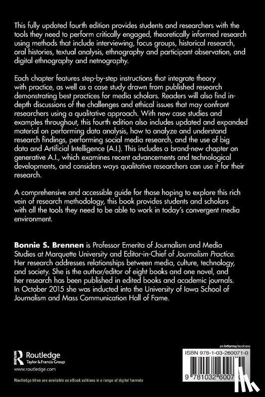 Brennen, Bonnie S. (Marquette University - Qualitative Research Methods for Media Studies