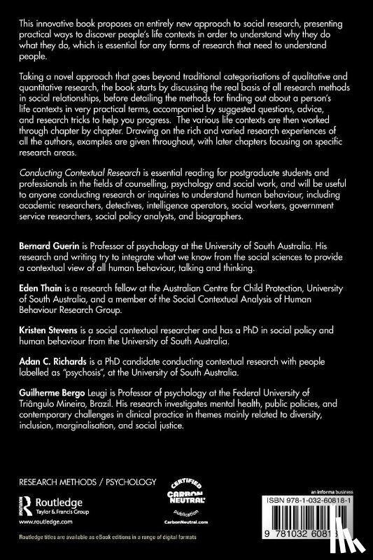 Guerin, Bernard (University of South Australia, Thain, Eden, Stevens, Kristen, Richards, Adan C. - Conducting Contextual Research