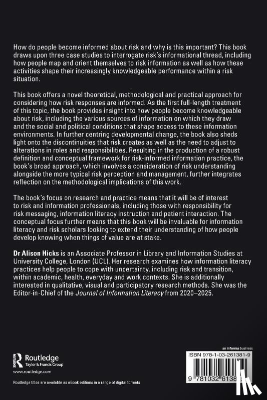 Hicks, Alison (University College - Risk-Informed Information Practice