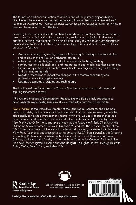 Crook, Paul B. - The Art and Practice of Directing for Theatre