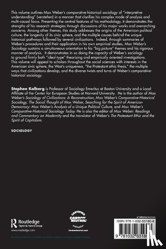 Kalberg, Stephen (Boston University - Max Weber’s Sociology