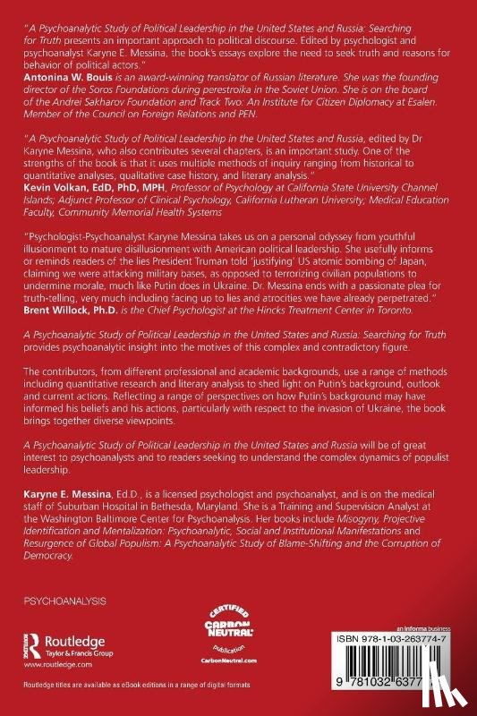  - A Psychoanalytic Study of Political Leadership in the United States and Russia
