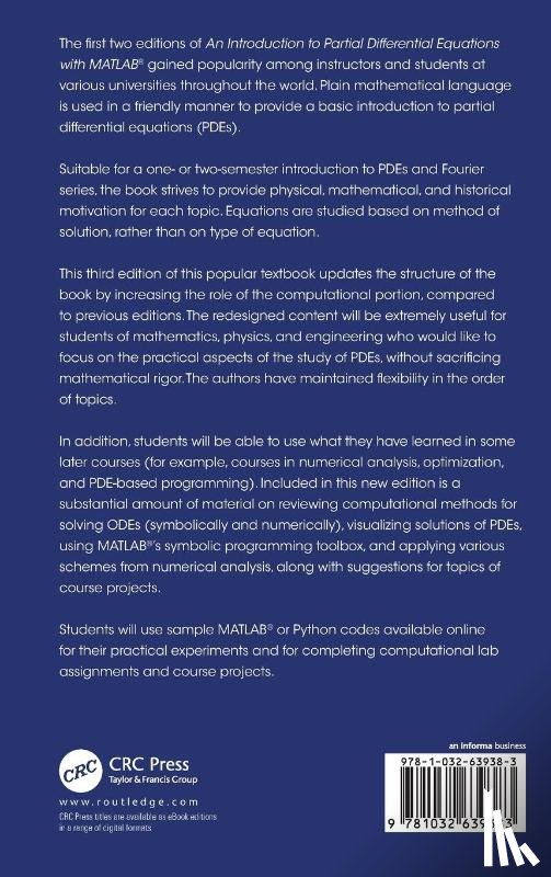 Coleman, Matthew P. (Fairfield University, Bukshtynov, Vladislav - An Introduction to Partial Differential Equations with MATLAB
