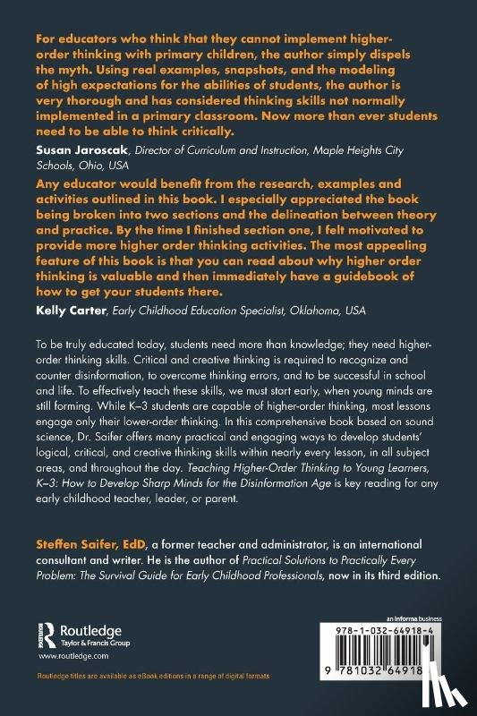 Saifer, Steffen - Teaching Higher-Order Thinking to Young Learners, K–3