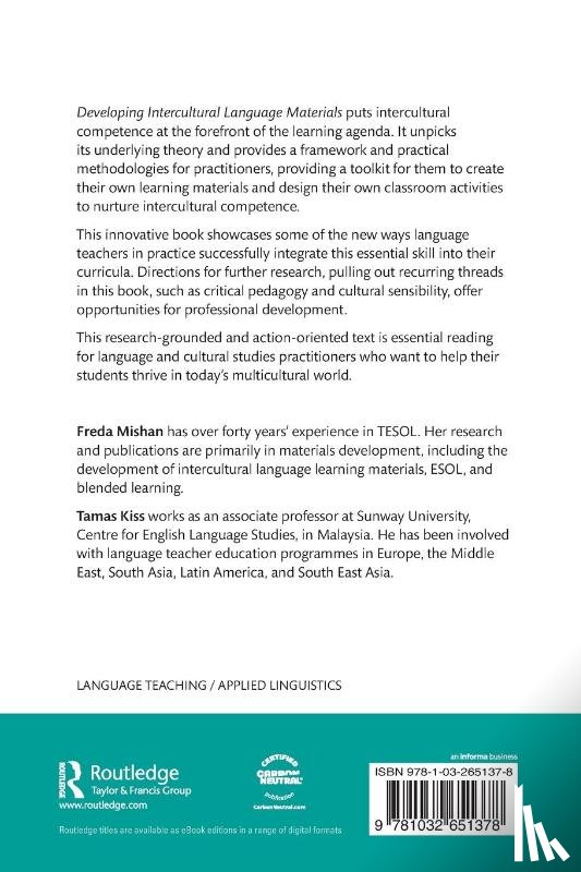 Mishan, Freda (University of Limerick, Kiss, Tamas - Developing Intercultural Language Materials