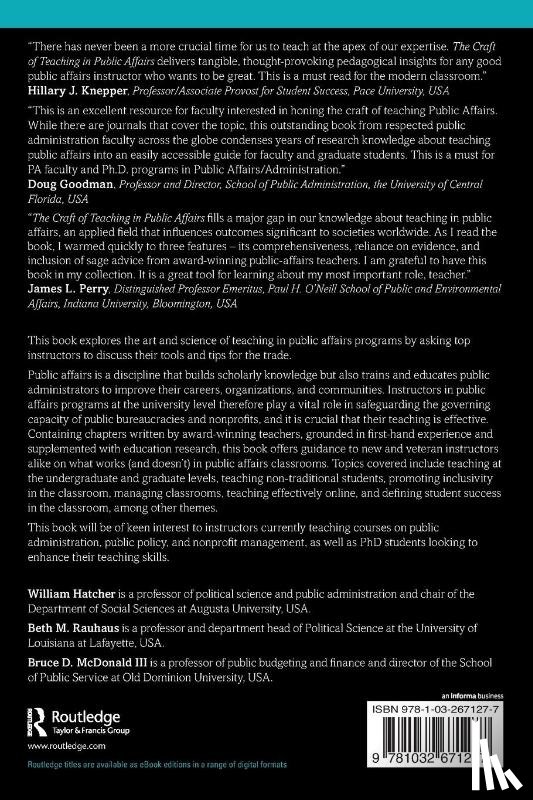  - The Craft of Teaching in Public Affairs