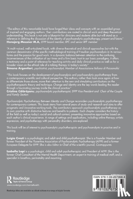  - Psychoanalytic Psychotherapy Between Identity and Change