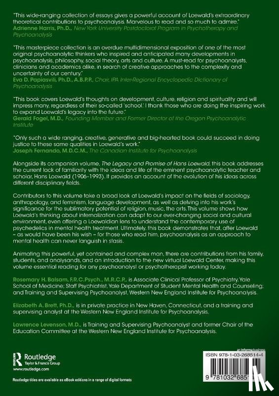  - The Emerging Tradition of Hans Loewald