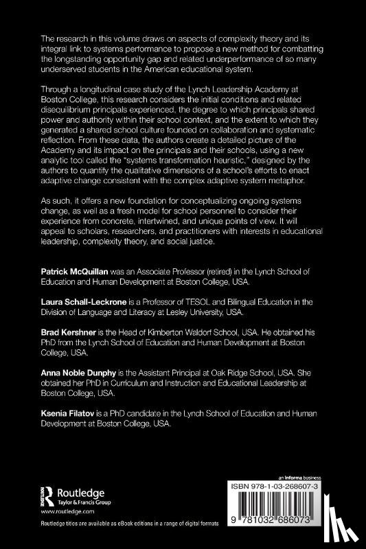 McQuillan, Patrick, Schall-Leckrone, Laura, Kershner, Brad, Dunphy, Anna Noble - Complexity Theory and Educational Leadership in Schools