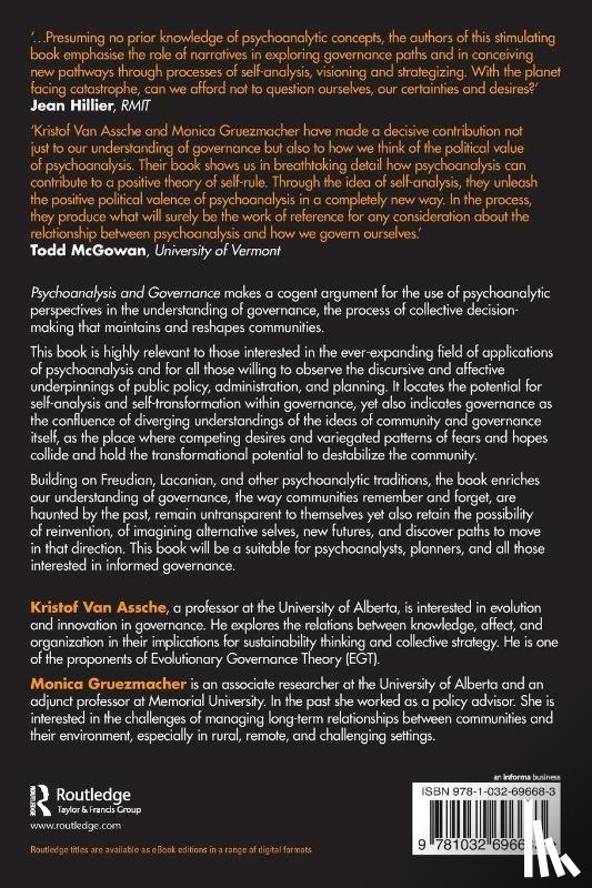 Van Assche, Kristof, Gruezmacher, Monica - Psychoanalysis and Governance