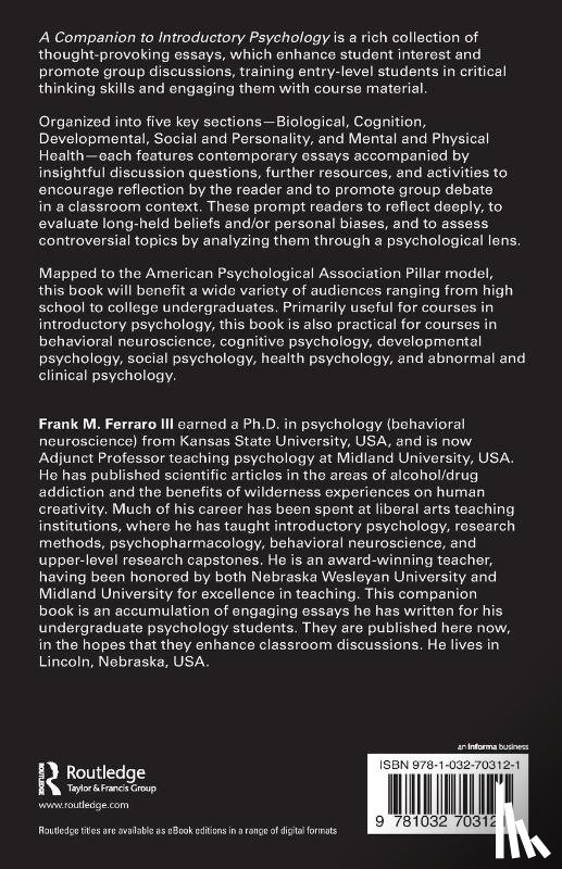 Ferraro III, Frank M. (Midland University - A Companion to Introductory Psychology