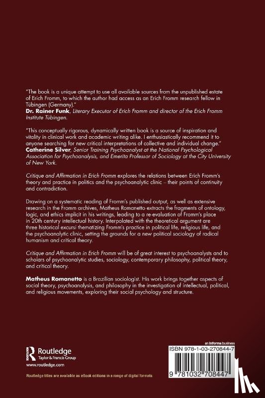 Romanetto, Matheus - Critique and Affirmation in Erich Fromm