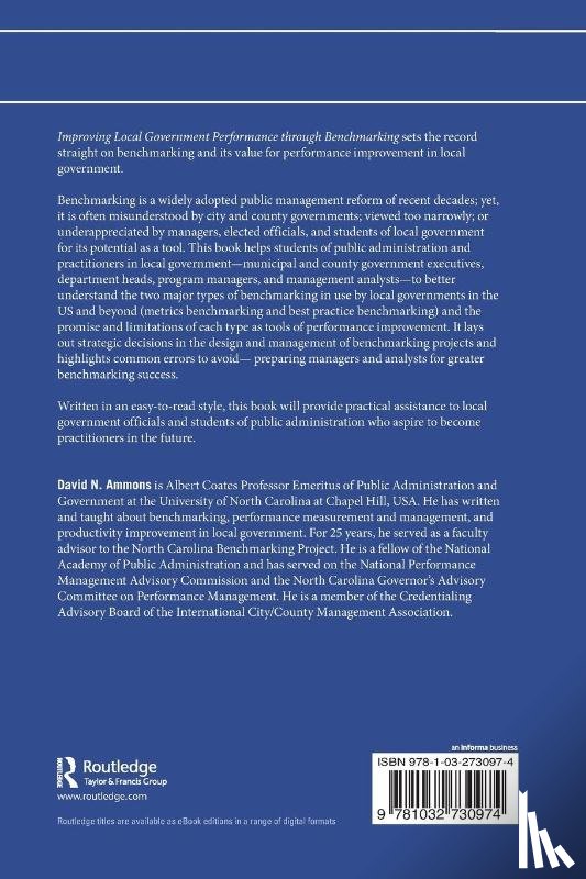 Ammons, David N. (University of North Carolina at Chapel Hill - Improving Local Government Performance through Benchmarking